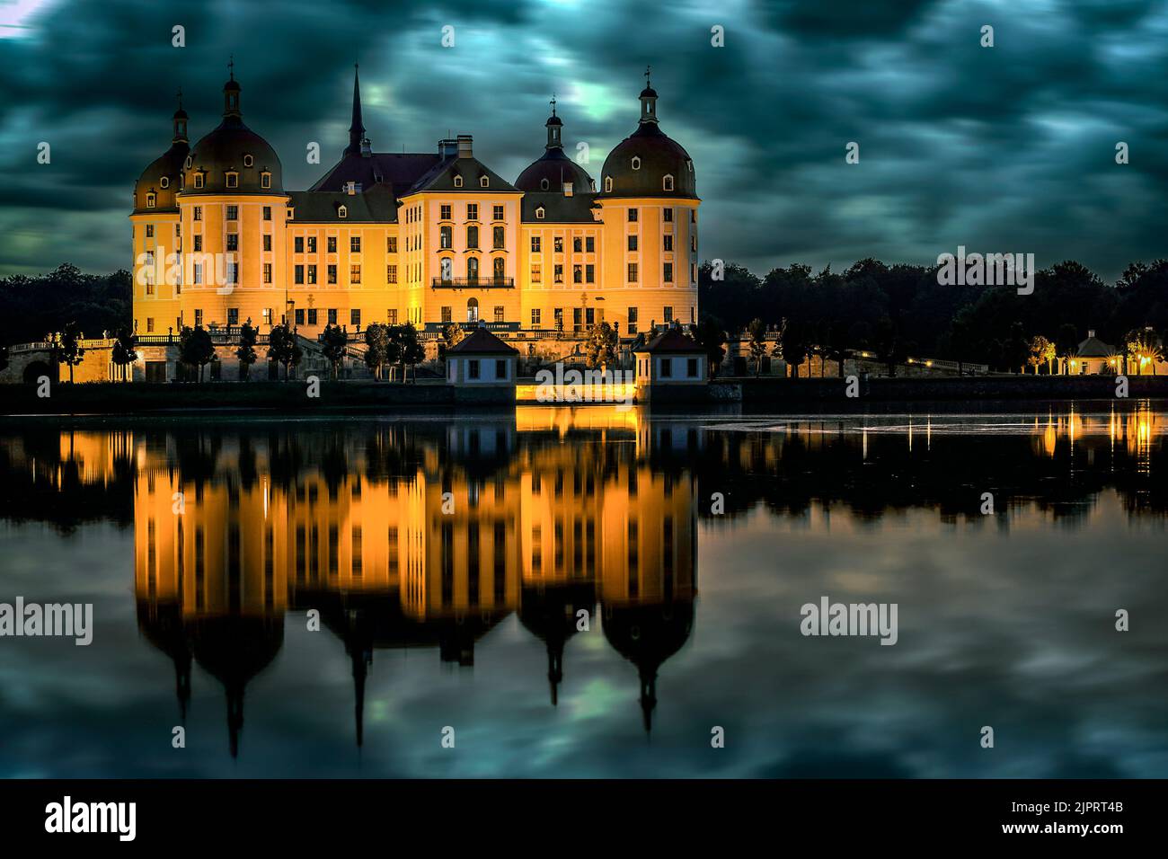 Germania Sassonia Moritzburg - Schloss Moritzburg o Jagdschloss Moritzburg ( Castello Moritzburg ) Foto Stock
