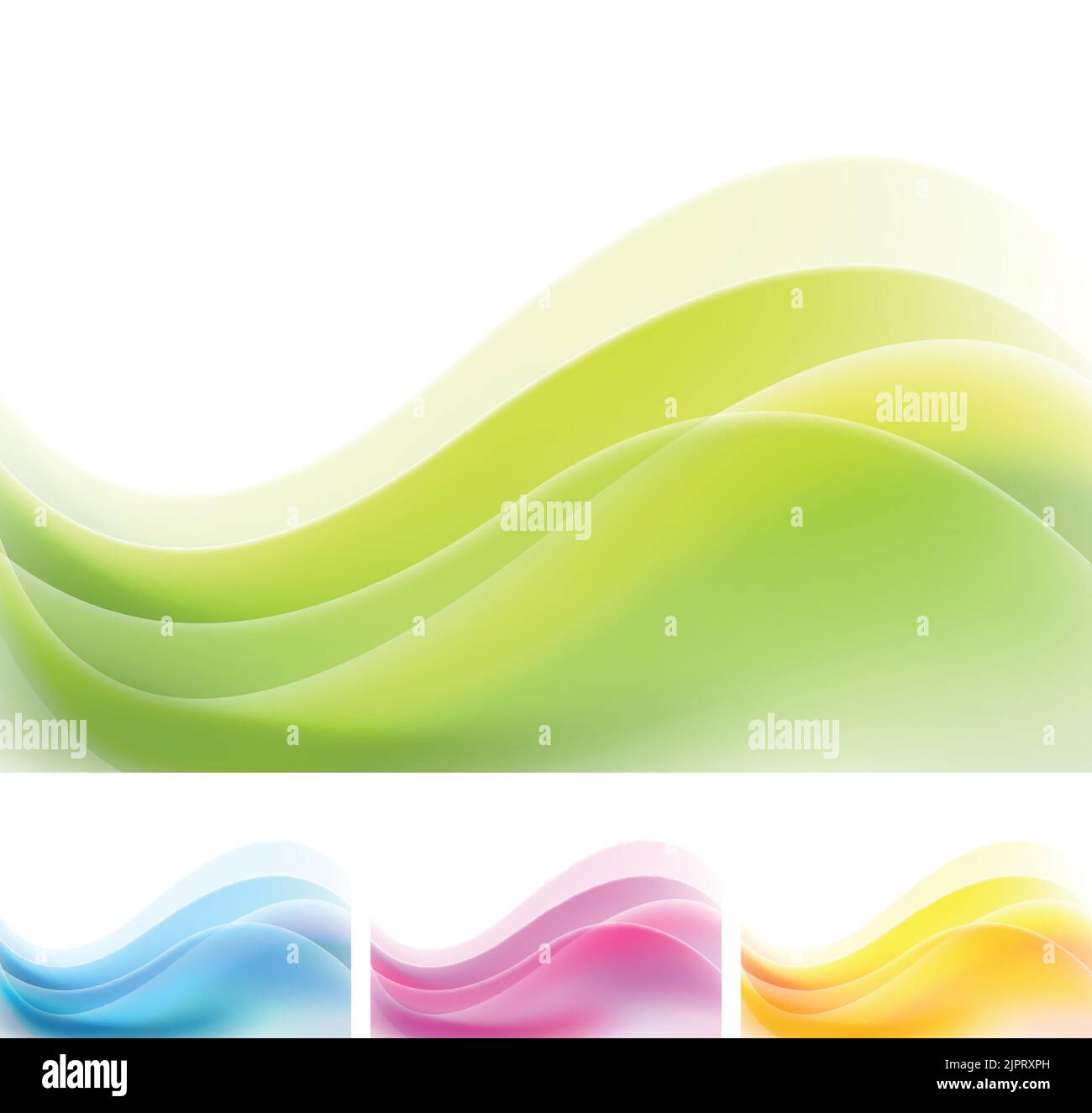 Set di vivaci sfondi astratti fluenti onde. Illustrazione vettoriale Illustrazione Vettoriale