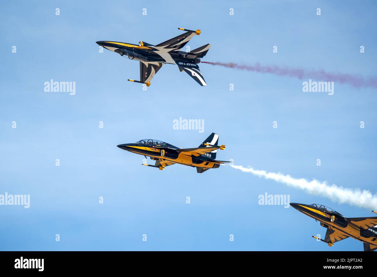 Republic of Korea Air Force - Black Eagles team di esposizione aerobica al Royal International Air Tattoo 2022 Foto Stock