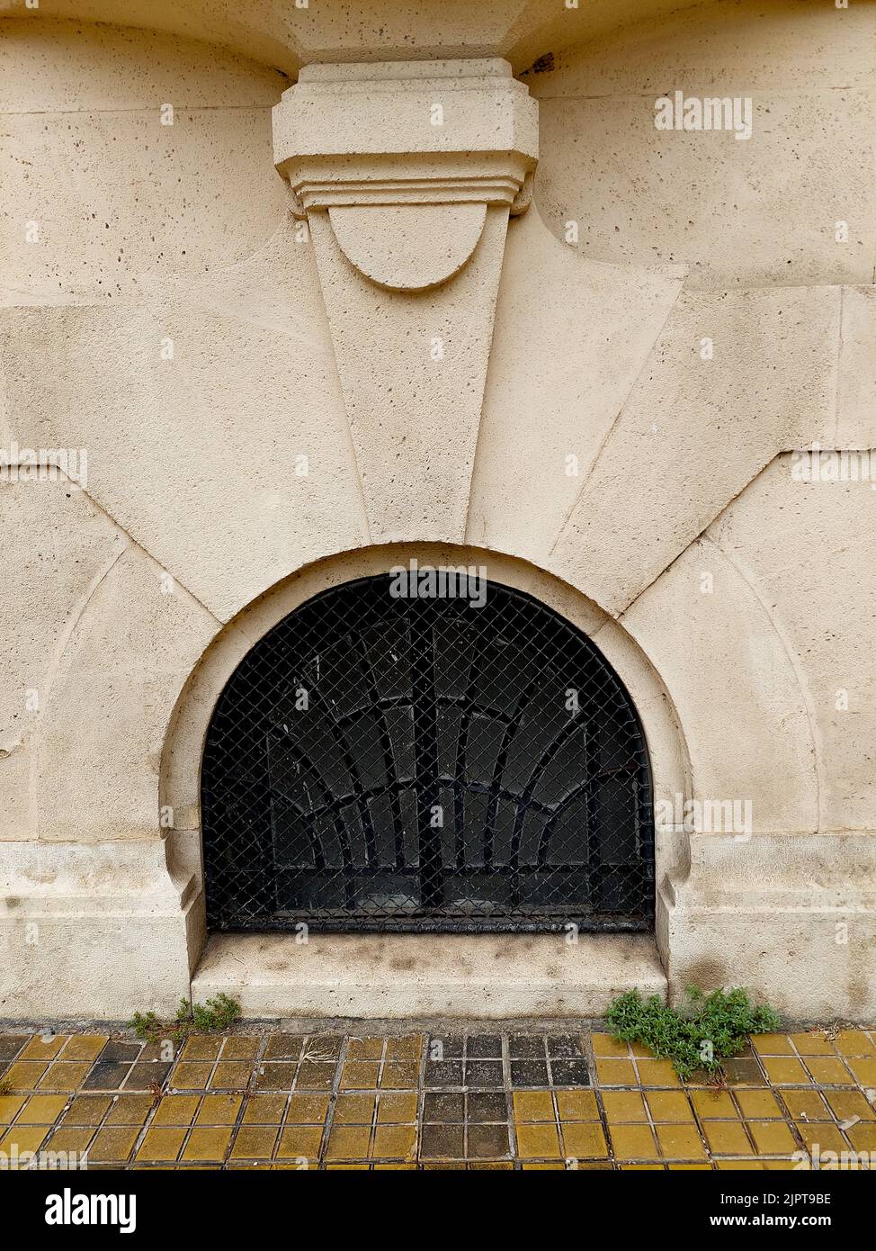 Bagni Szechenyi, classicista, neo-rinascimento seminterrato finestra Budapest, Ungheria Foto Stock