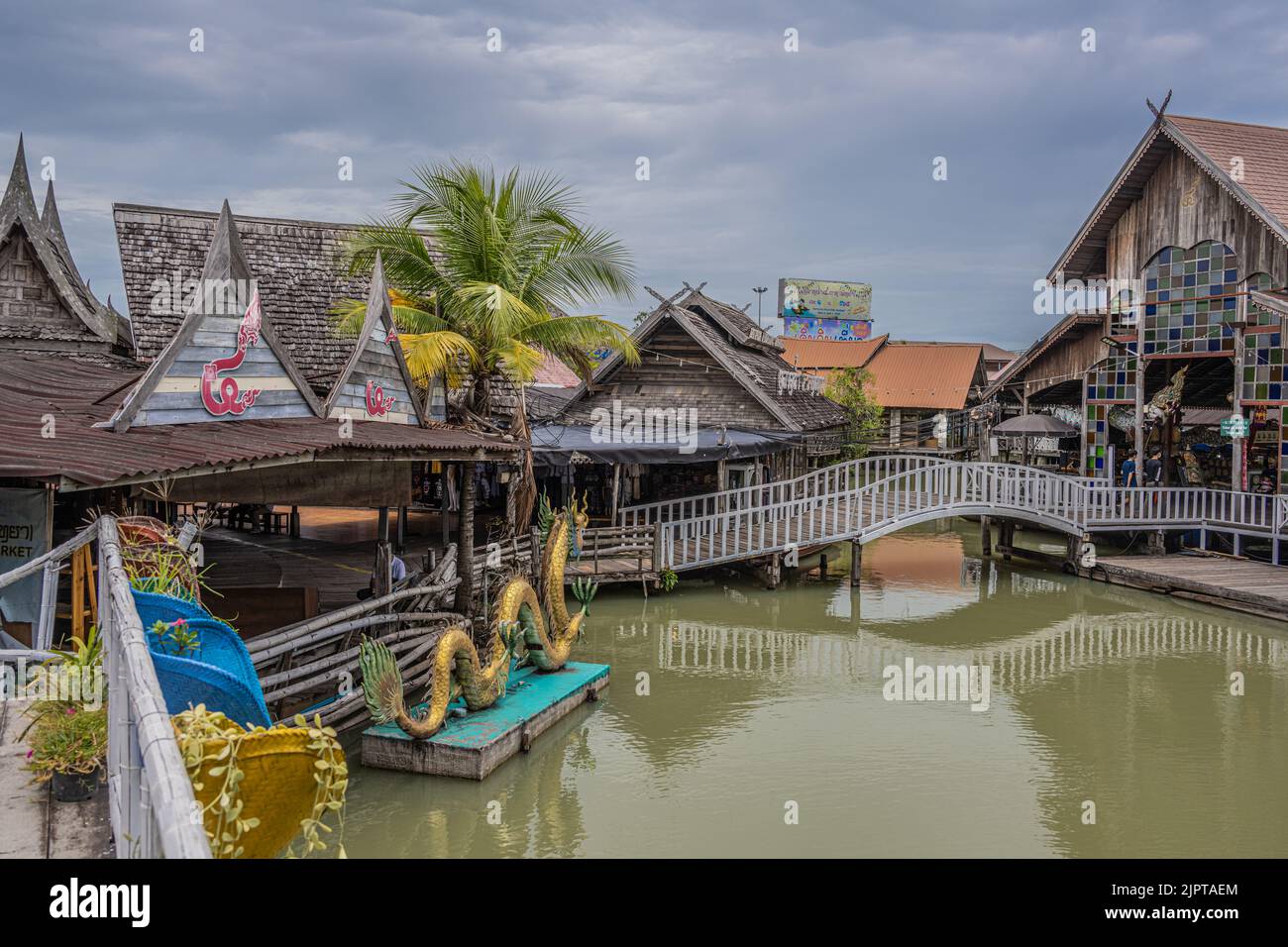 Mercato galleggiante 4 Pattaya Thailandia Foto Stock
