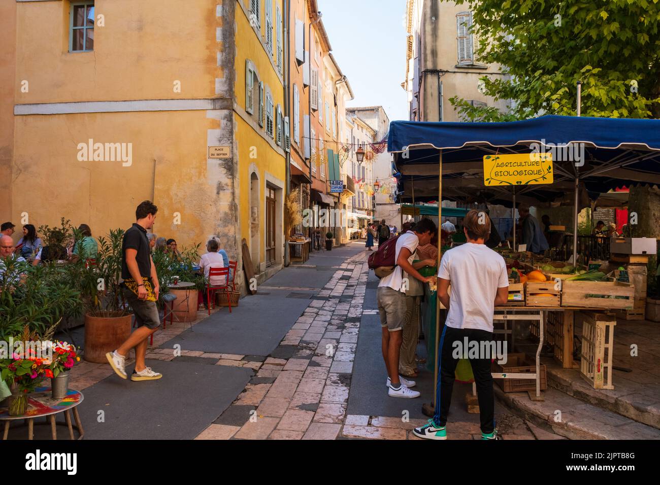 Mercato provenzale di sabato, Francia Foto Stock
