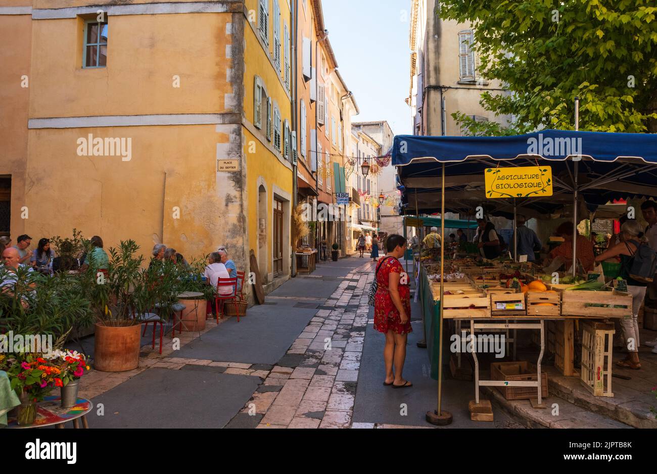 Mercato provenzale di sabato, Francia Foto Stock