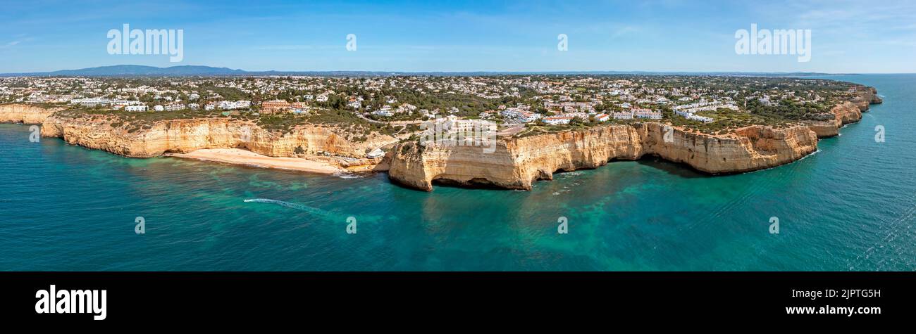 Panorama aereo da Praia do vale de Centeanes in Algarve Portogallo Foto Stock