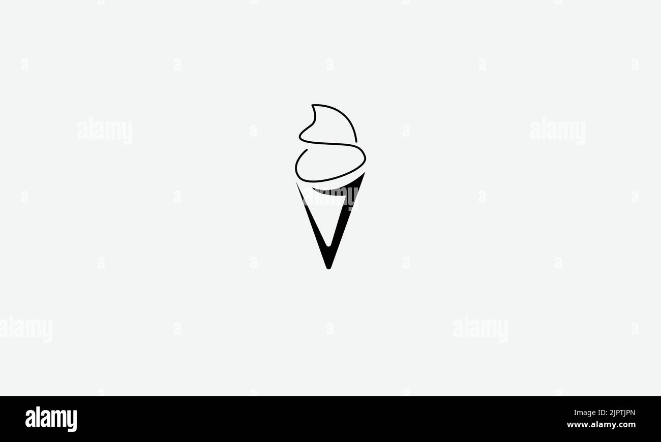 Gelato gustoso vettore logo design Illustrazione Vettoriale