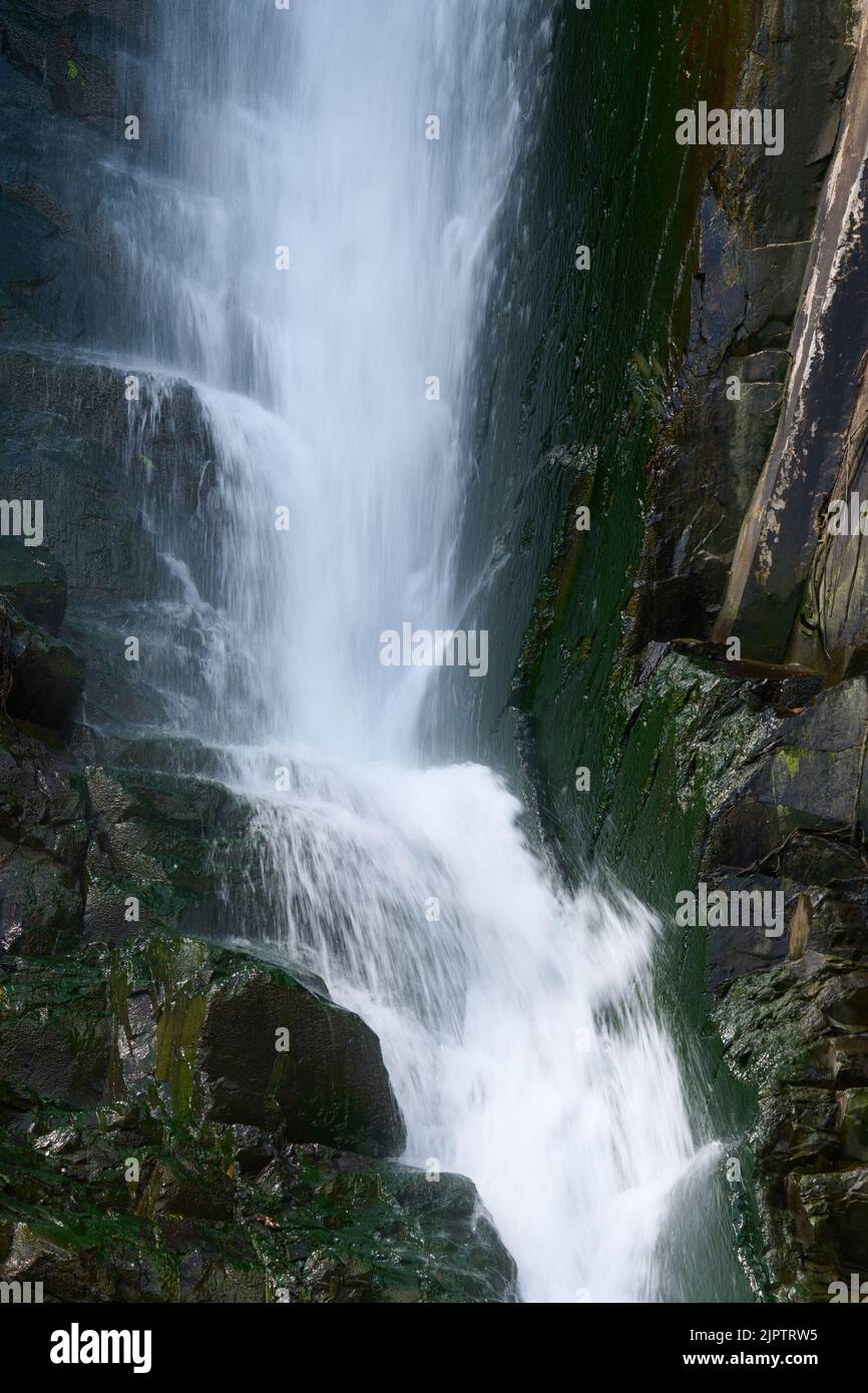 Uno scatto verticale di una cascata a Pok fu Lam, Hong Kong Foto Stock