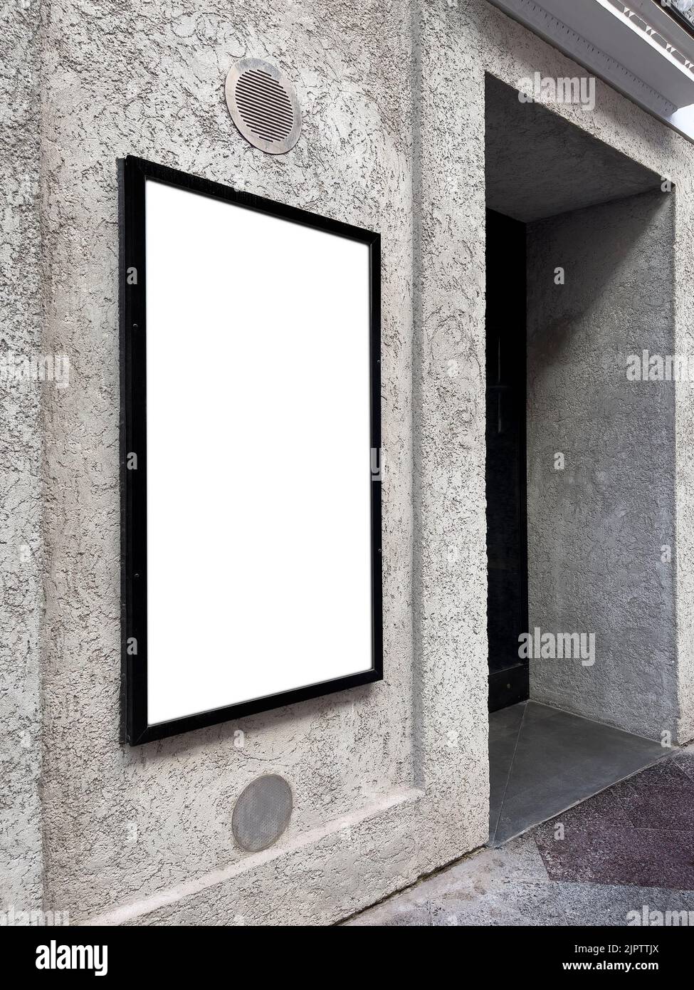 Billboard vuoto in un negozio commerciale, mockup e concetto di pubblicità - foto di scorta Foto Stock