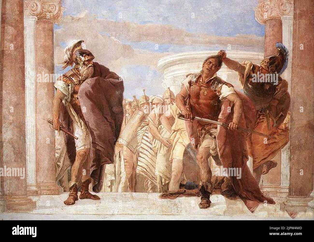 La rabbia di Achille, da Giovanni Battista Tiepolo (1696-1770), Italiano pittore rococò Foto Stock