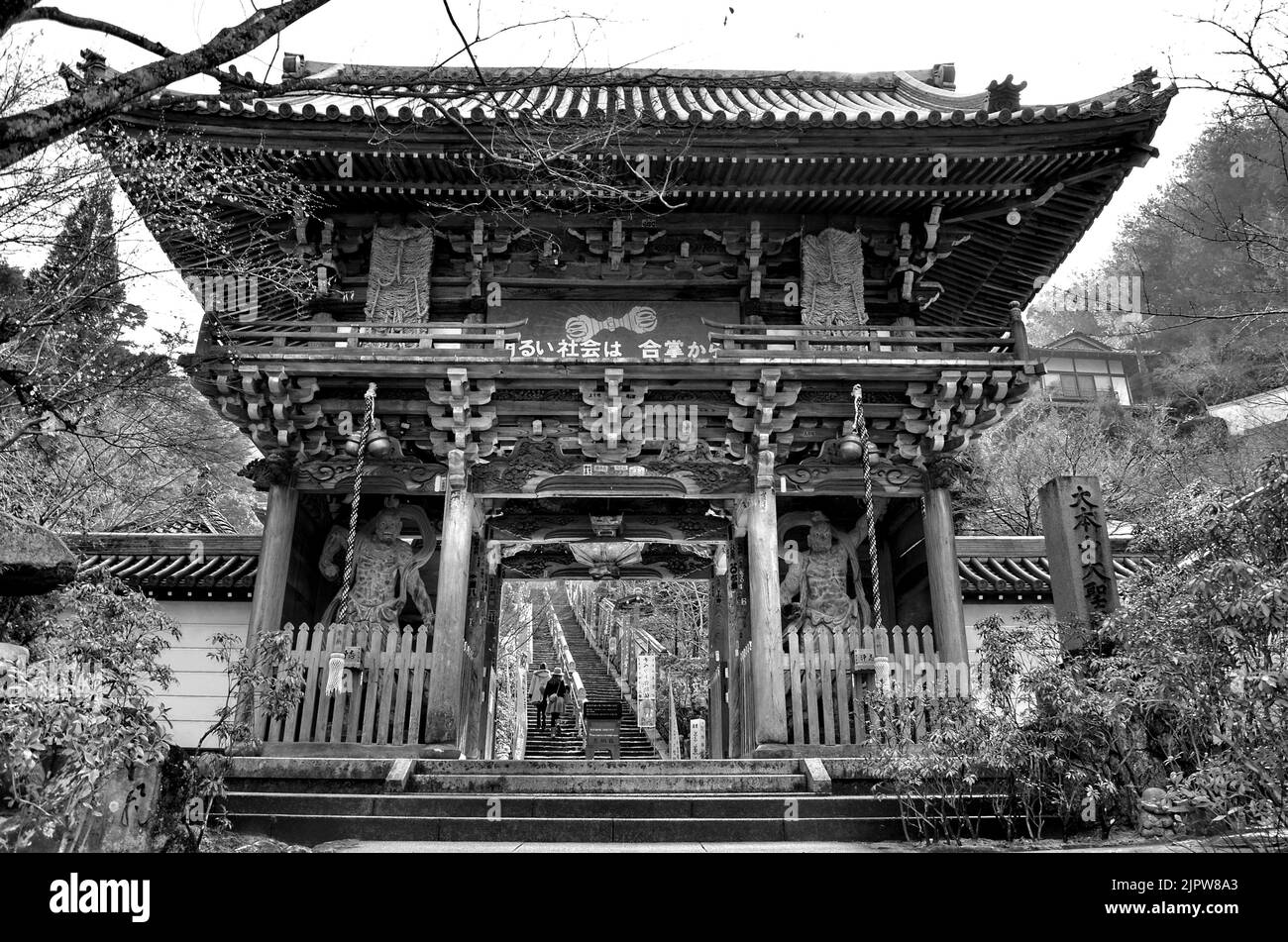 Daishō-in o Daisyō-in è uno storico complesso di templi giapponesi con molti santuari e statue sul Monte Misen, isola di Itsukushima, Giappone. Foto Stock