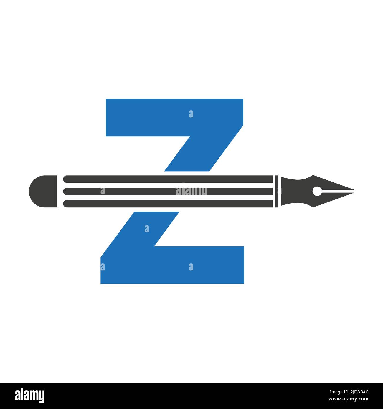 Lettera Z con logo a matita concetto di progettazione per logo designer Architetti Logo modello vettoriale Illustrazione Vettoriale