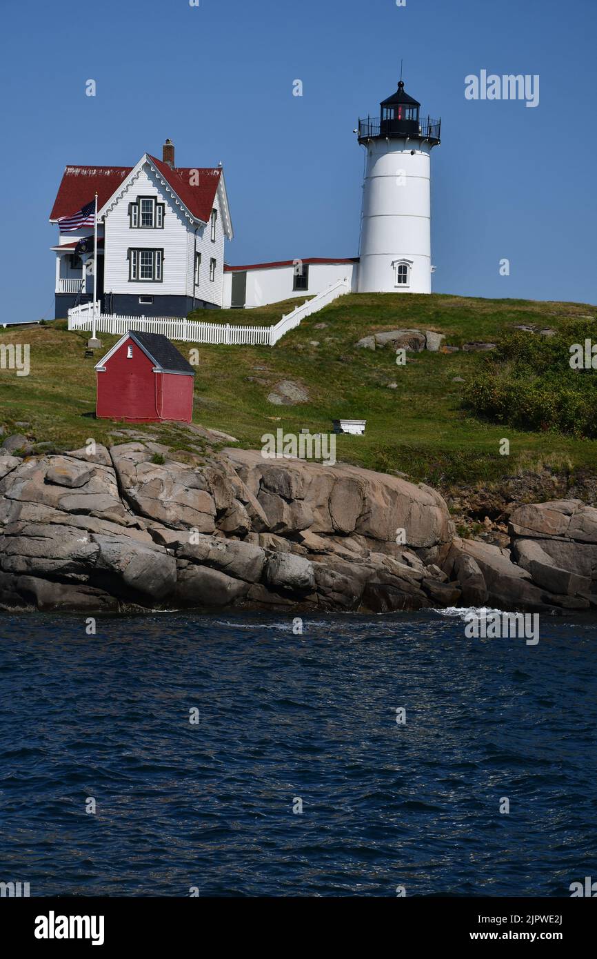 Il faro di Nubble a York, Maine Foto Stock