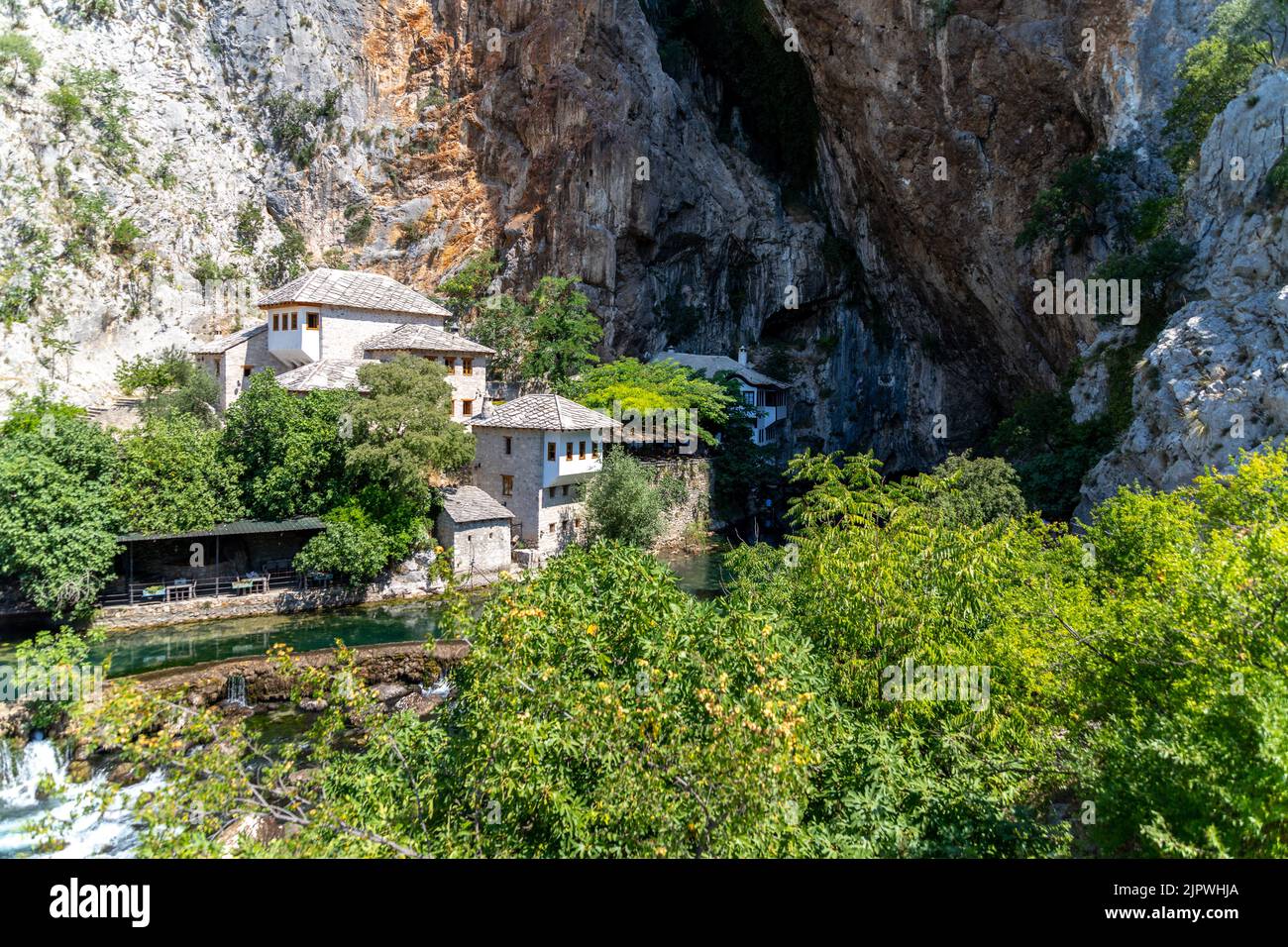 Fermati in città a Blagaj Bosna e Hercegovina Foto Stock