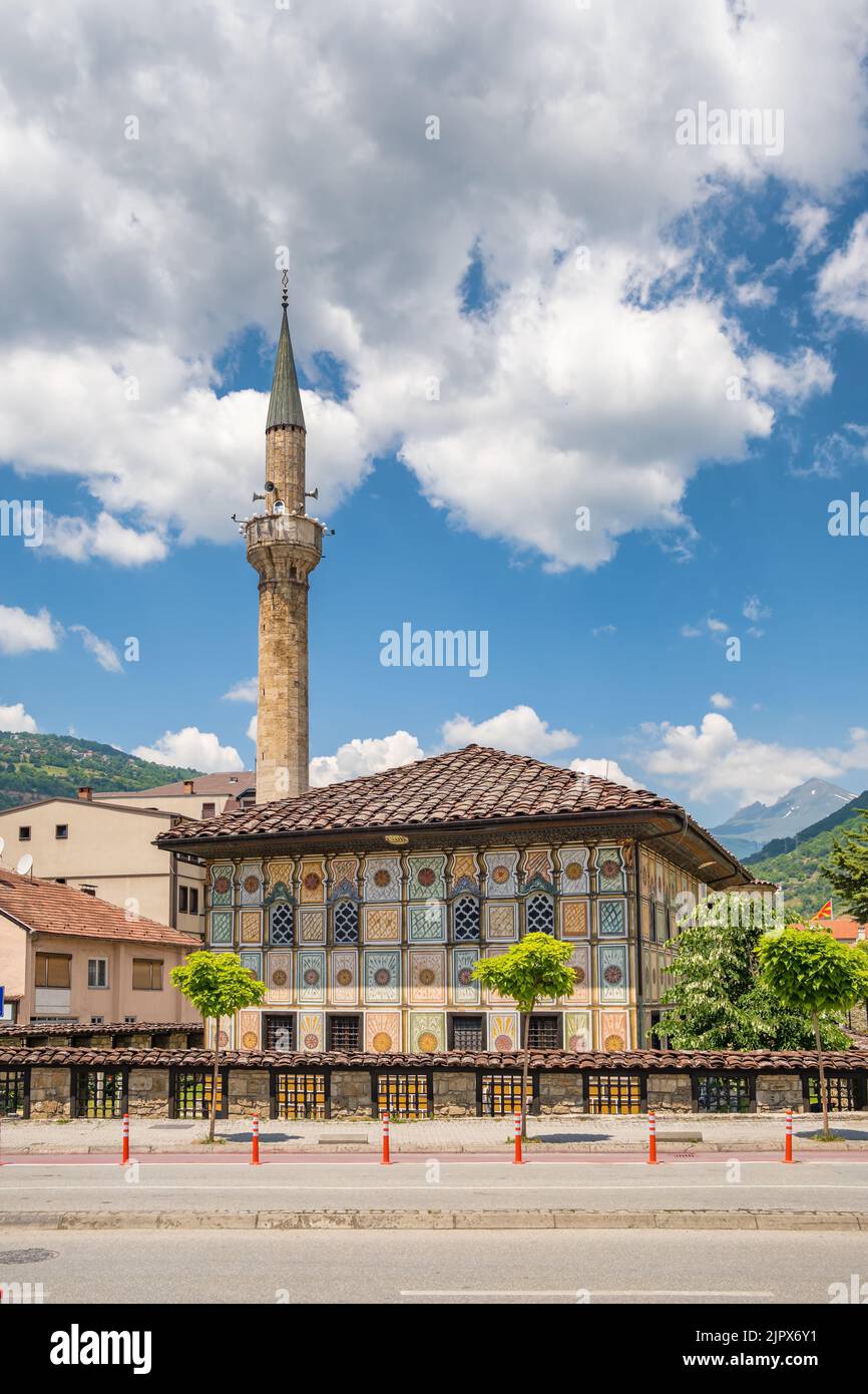 Sarena Dzamija decorato Moschea a Tetovo, Macedonia del Nord Foto Stock