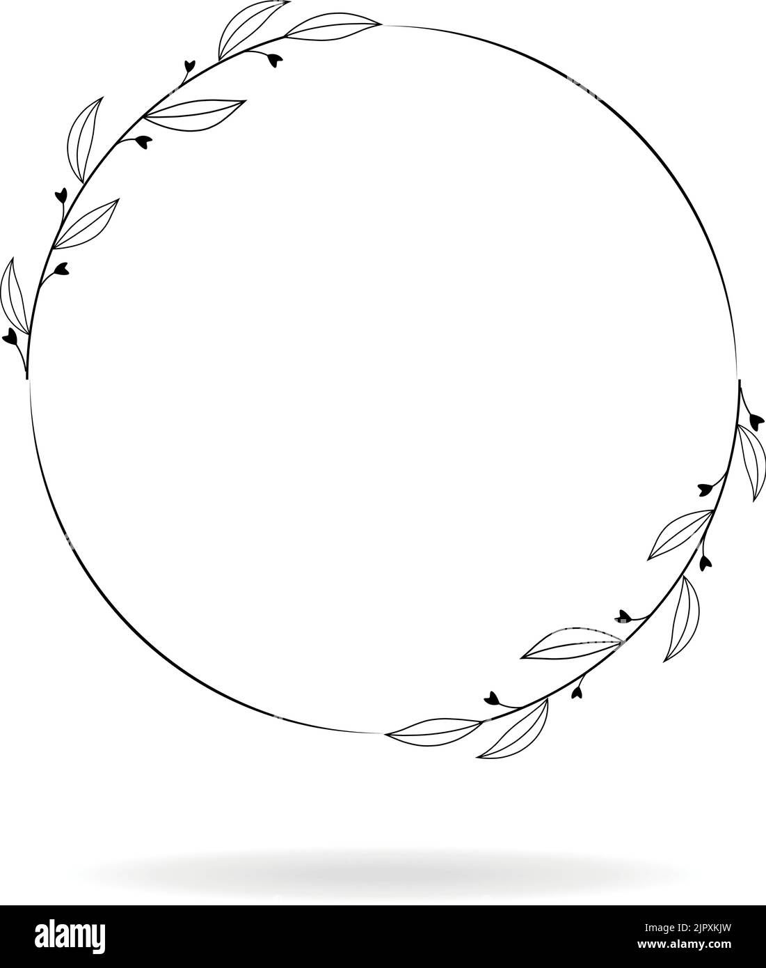 disegno vettoriale botanico con cornice floreale Illustrazione Vettoriale