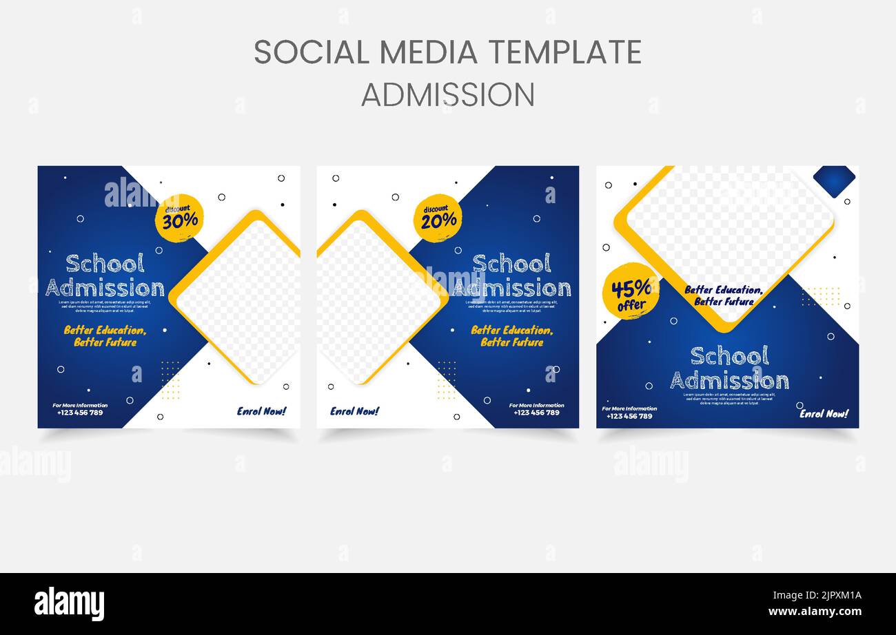 banner per il design del modello di ammissione alla scuola Illustrazione Vettoriale