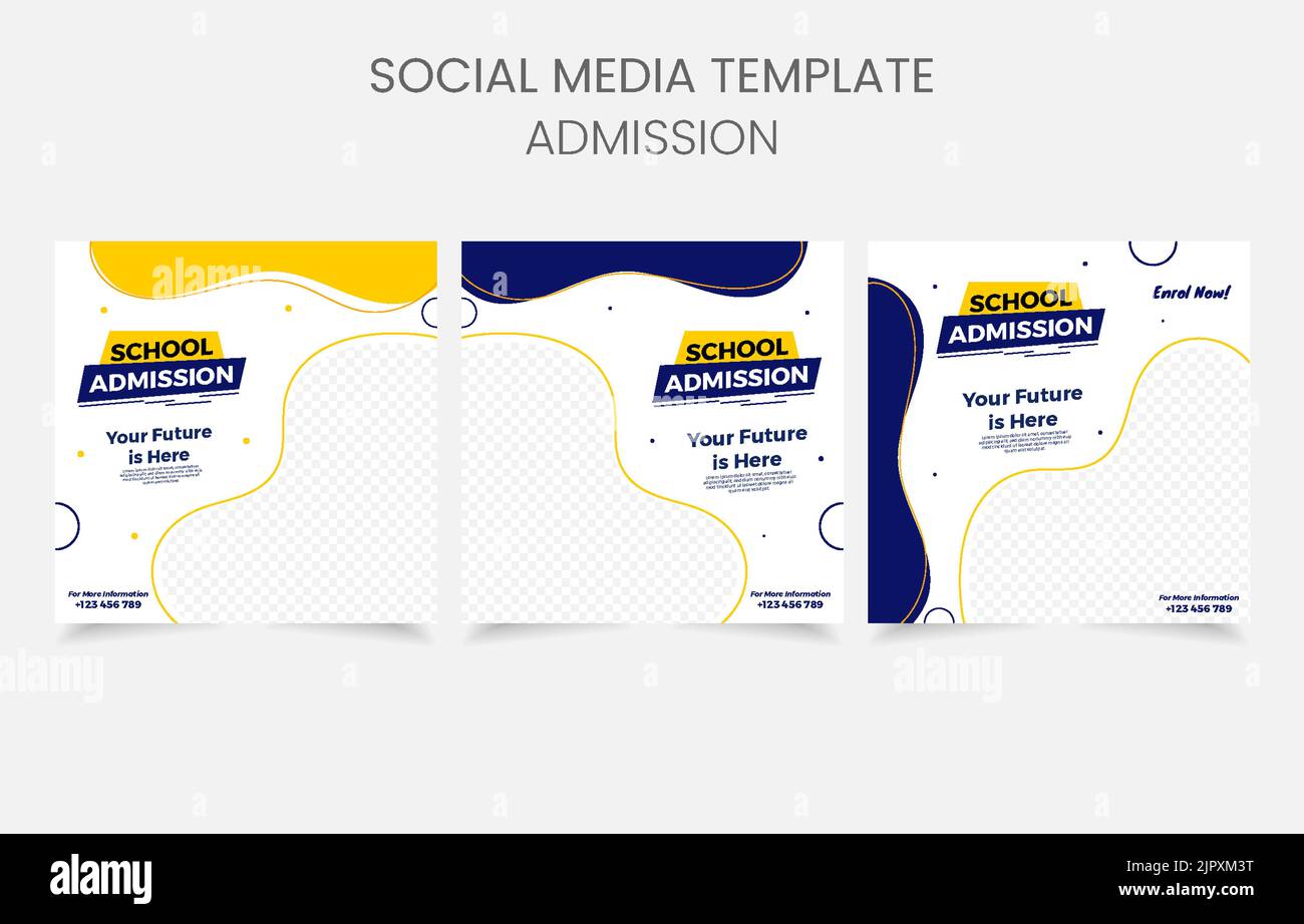modello di social media per l'ammissione alla scuola Illustrazione Vettoriale