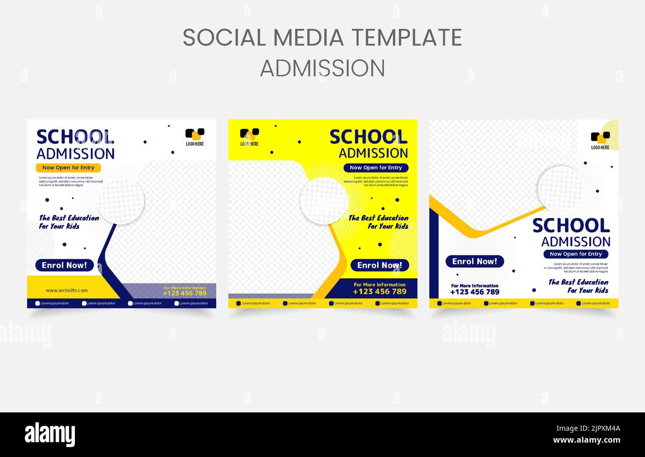 modello di banner per l'ammissione alla scuola Illustrazione Vettoriale