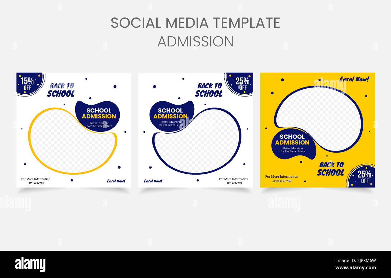 modello di banner per l'ammissione alla scuola Illustrazione Vettoriale
