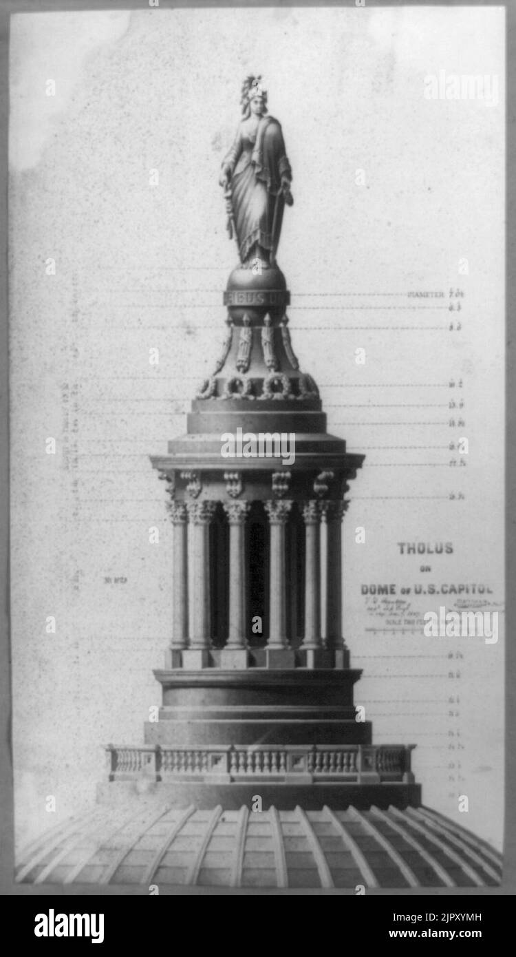 Tholus sulla cupola di U.S. Capitol Foto Stock
