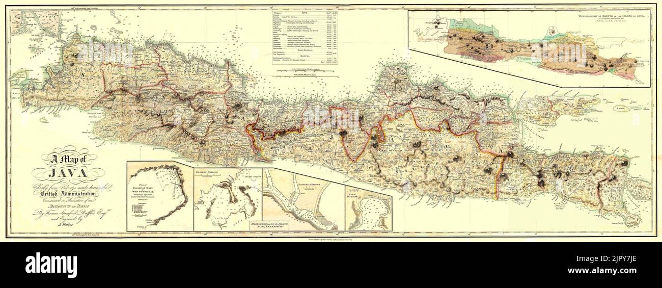 Thomas Stamford Raffles Mappa di Java Foto Stock