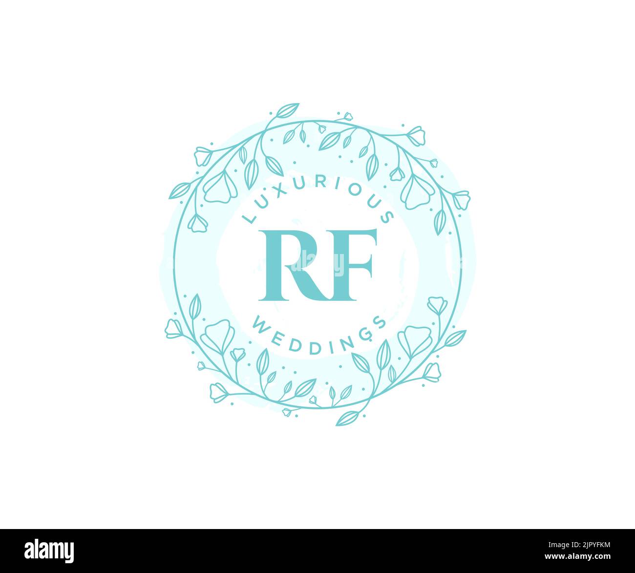 Sigla RF lettera Wedding monogramma logo modello, disegnata a mano moderno minimalista e modelli floreali per le carte di invito, Salva la data, elegante Illustrazione Vettoriale