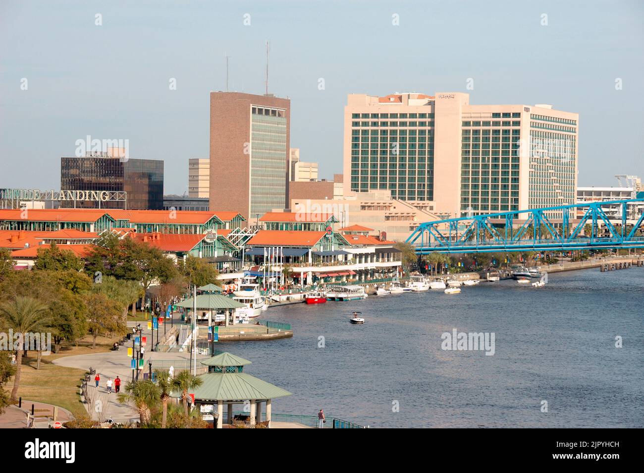 Downtown Jacksonville in Florida FL Waterfront Jacksonville Landing Foto Stock