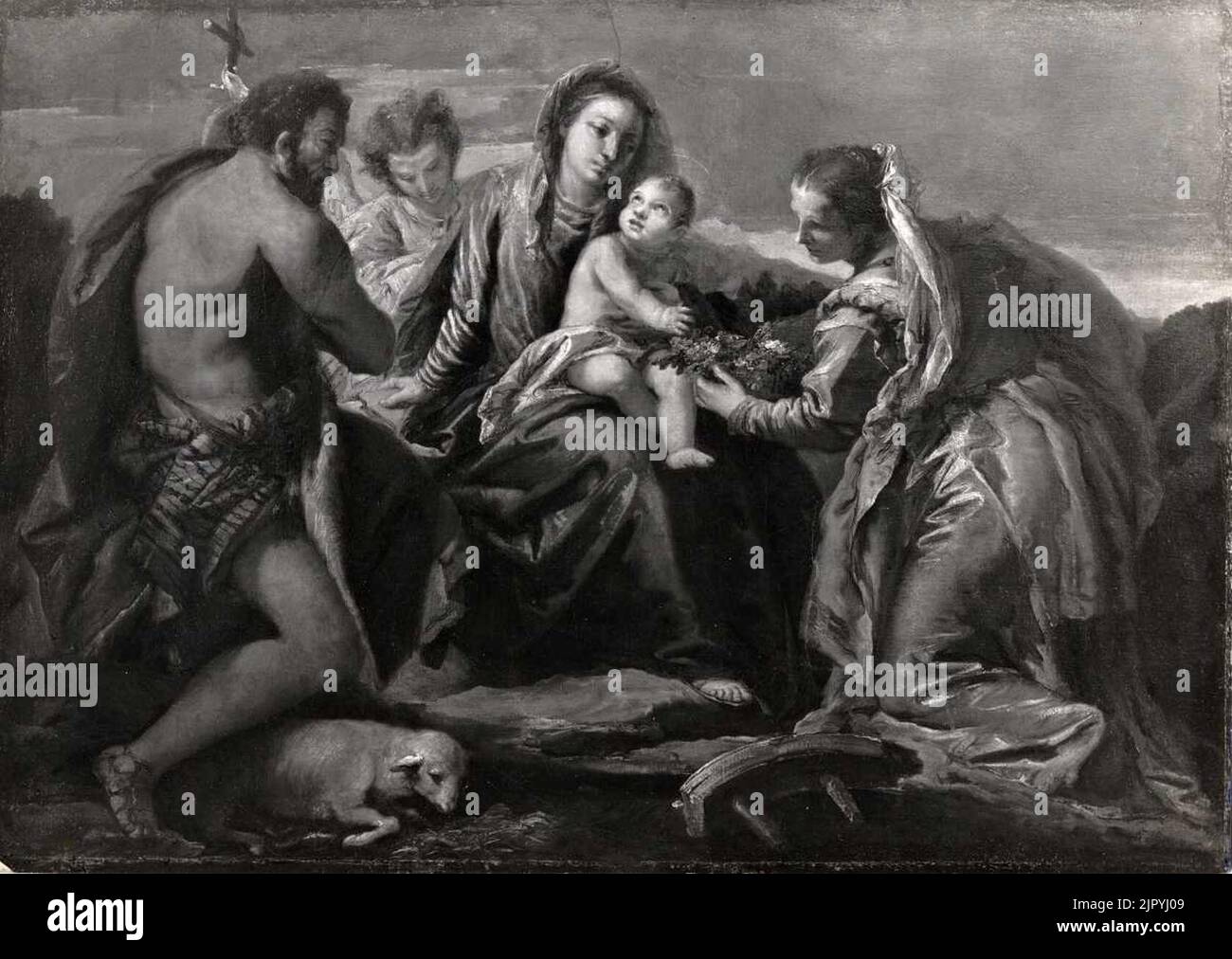 Tiepolo - Pitati - Matrimonio mistico di santa Caterina da Siena alla presenza di san Giovanni Evangelista, 1745 - 1750, Collezione Hausammann Foto Stock
