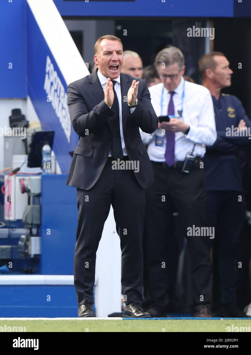 Leicester, Regno Unito. 20th ago, 2022. Brendan Rogers (Leicester manager) alla partita Leicester City contro Southampton EPL Premier League, al King Power Stadium di Leicester, Regno Unito, il 20 agosto 2022 Credit: Paul Marriott/Alamy Live News Foto Stock