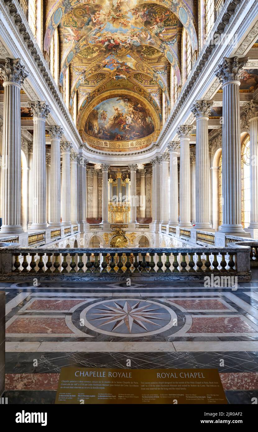 La Reggia di Versailles. Parigi Francia. La Cappella reale Foto Stock