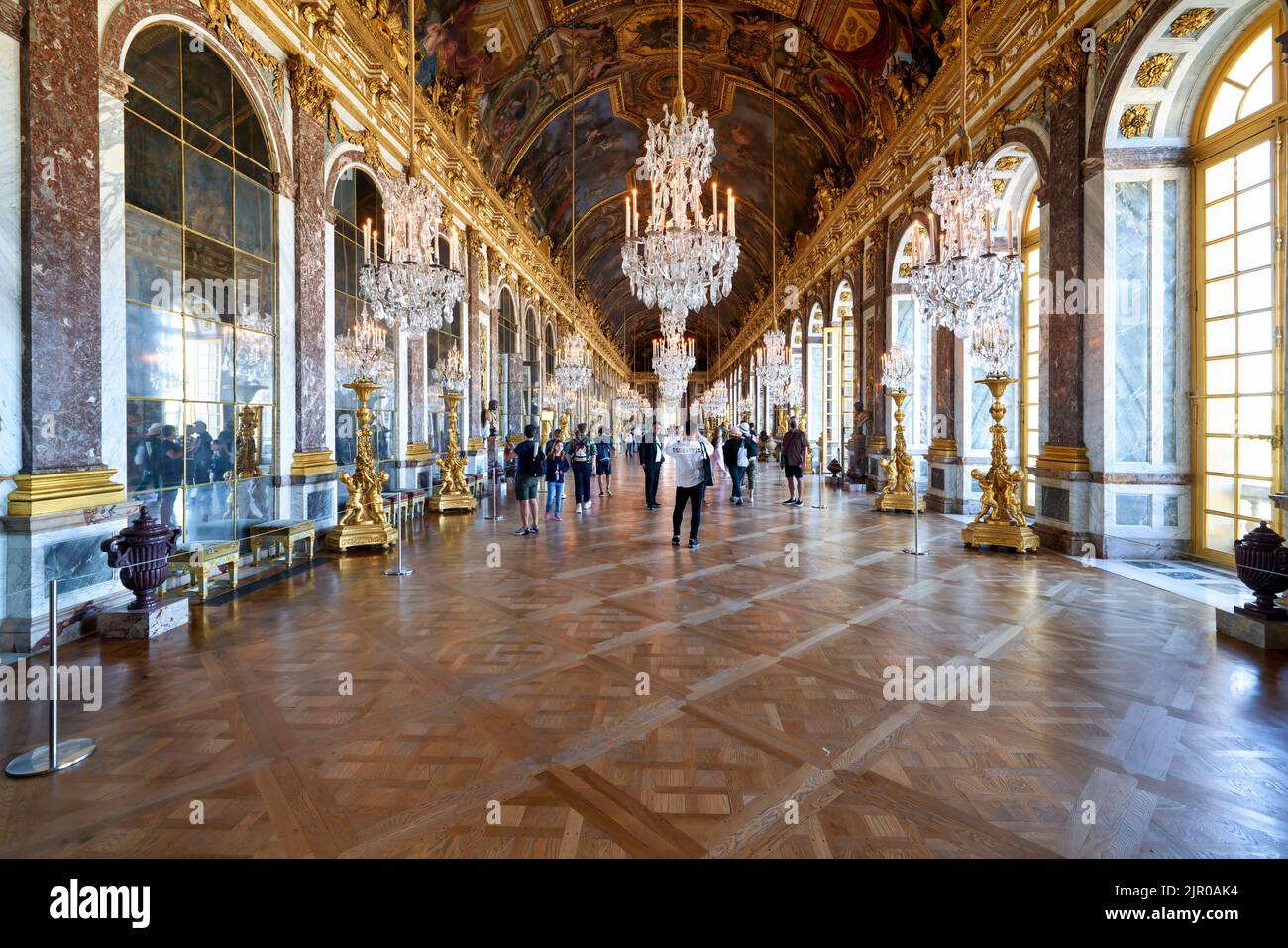 La Reggia di Versailles. Parigi Francia. Grande sala (sala degli specchi) Foto Stock