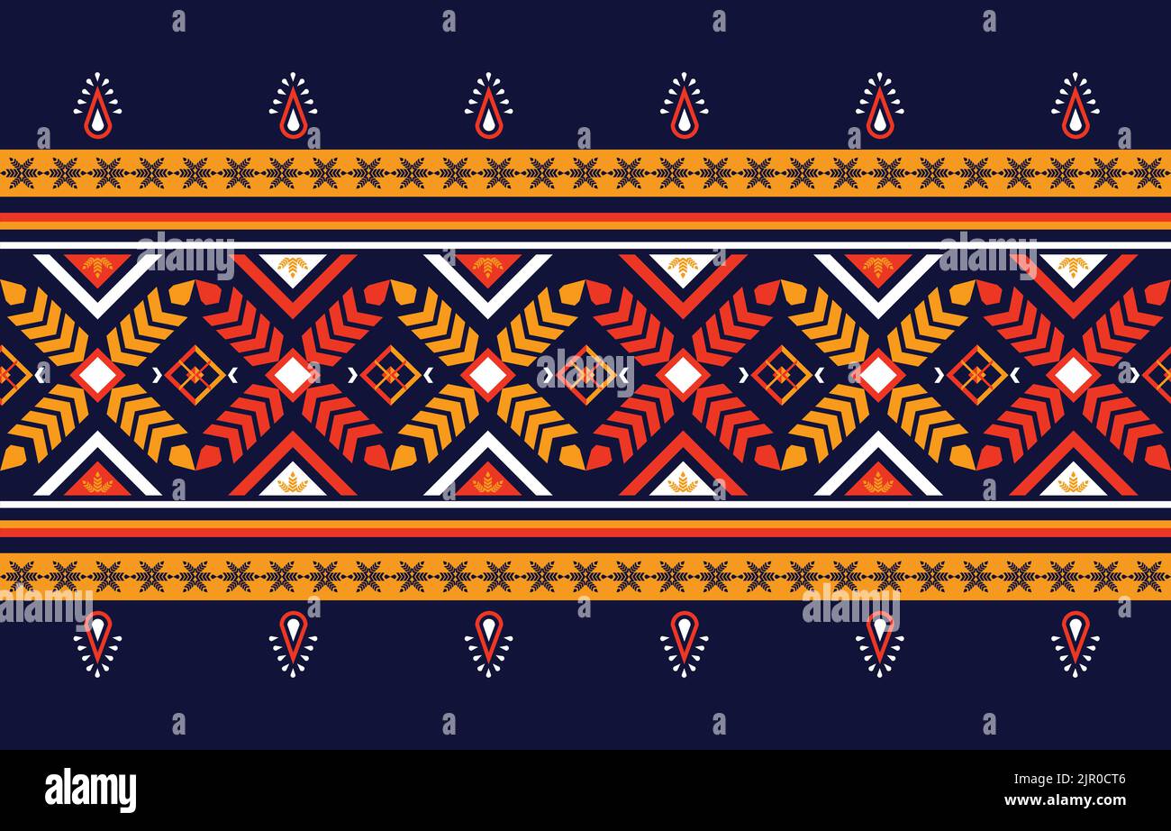 Geometrico etnico orientale senza cuciture disegno grafico tradizionale per la decorazione, carta da parati, sfondo tessuto, moquette, abbigliamento, fasciatura, tessuto Illustrazione Vettoriale