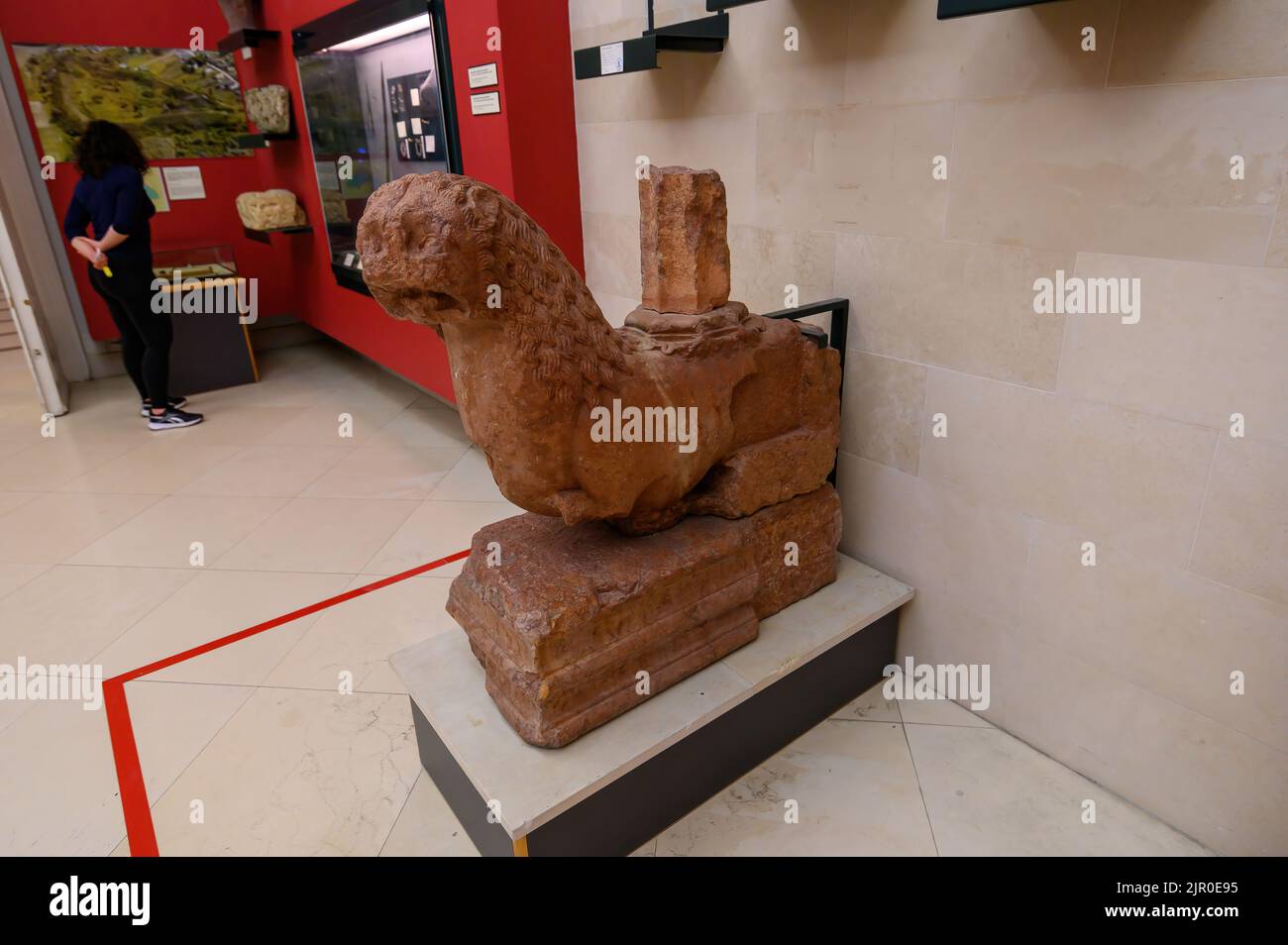 Budapest, Ungheria. Fatti artistici e interni del Museo Nazionale Ungherese - Museo Nazionale per la storia, l'arte e l'archeologia Foto Stock