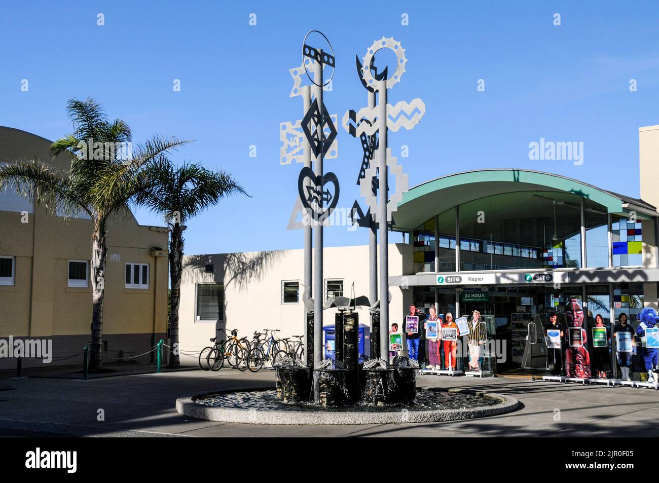 La fontana Heritage a Napier, una città costiera sulla Hawkes Bay sull'Isola del Nord in Nuova Zelanda. Ricostruita dopo un terremoto del 1931, la città è conosciuta per questo Foto Stock