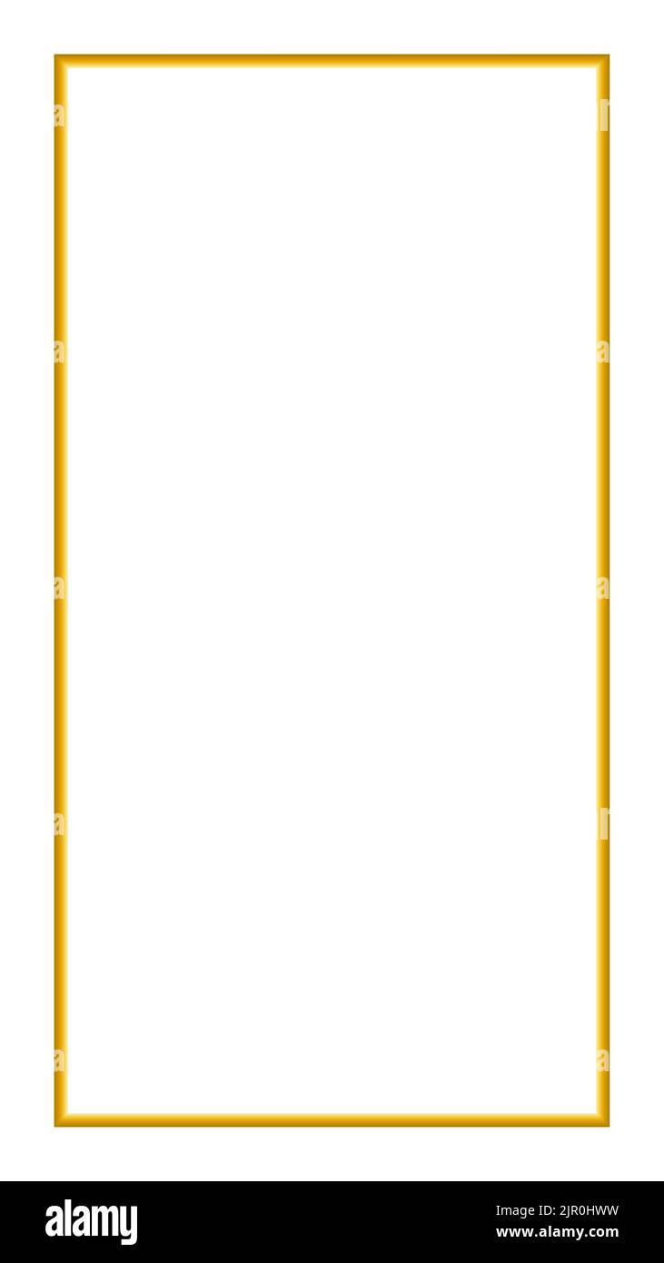 Rectangular Golden Frame Story su sfondo bianco Illustrazione Vettoriale