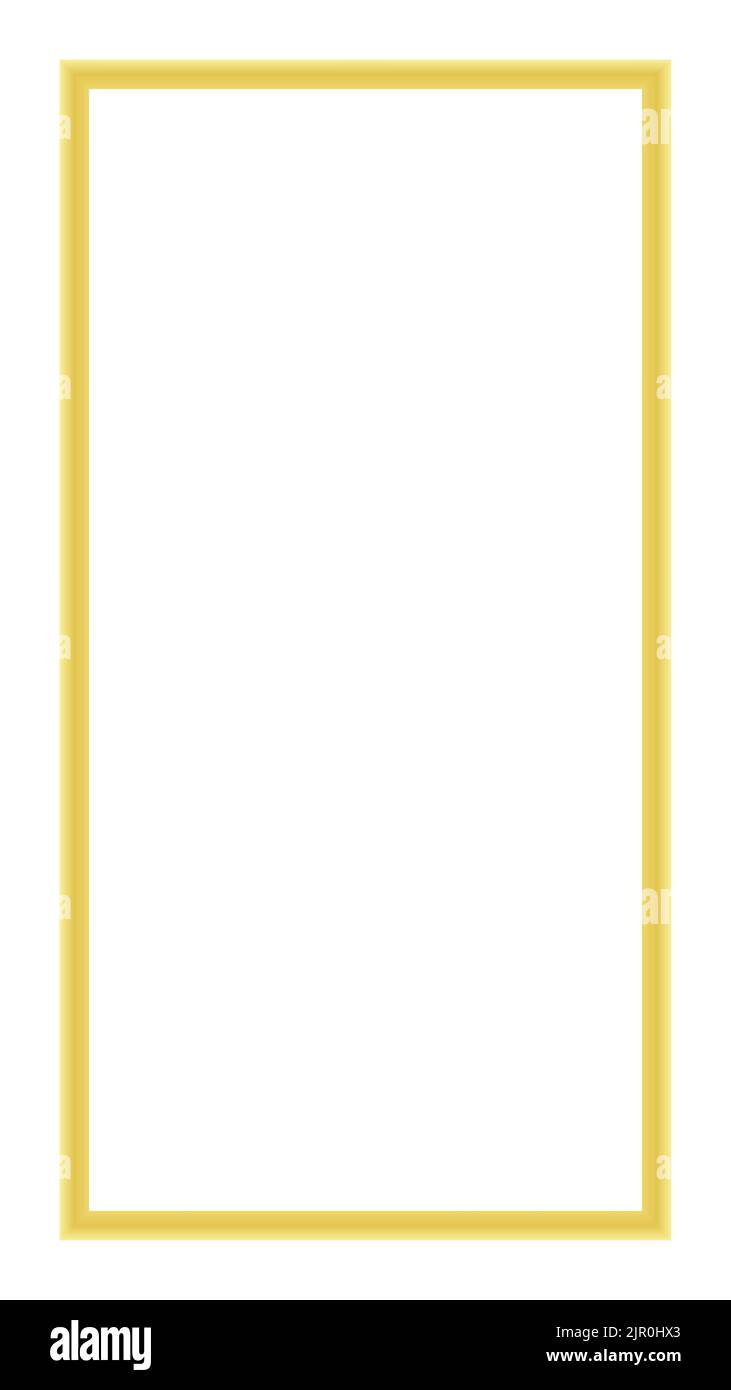 Rectangular Golden Frame Story su sfondo bianco Illustrazione Vettoriale