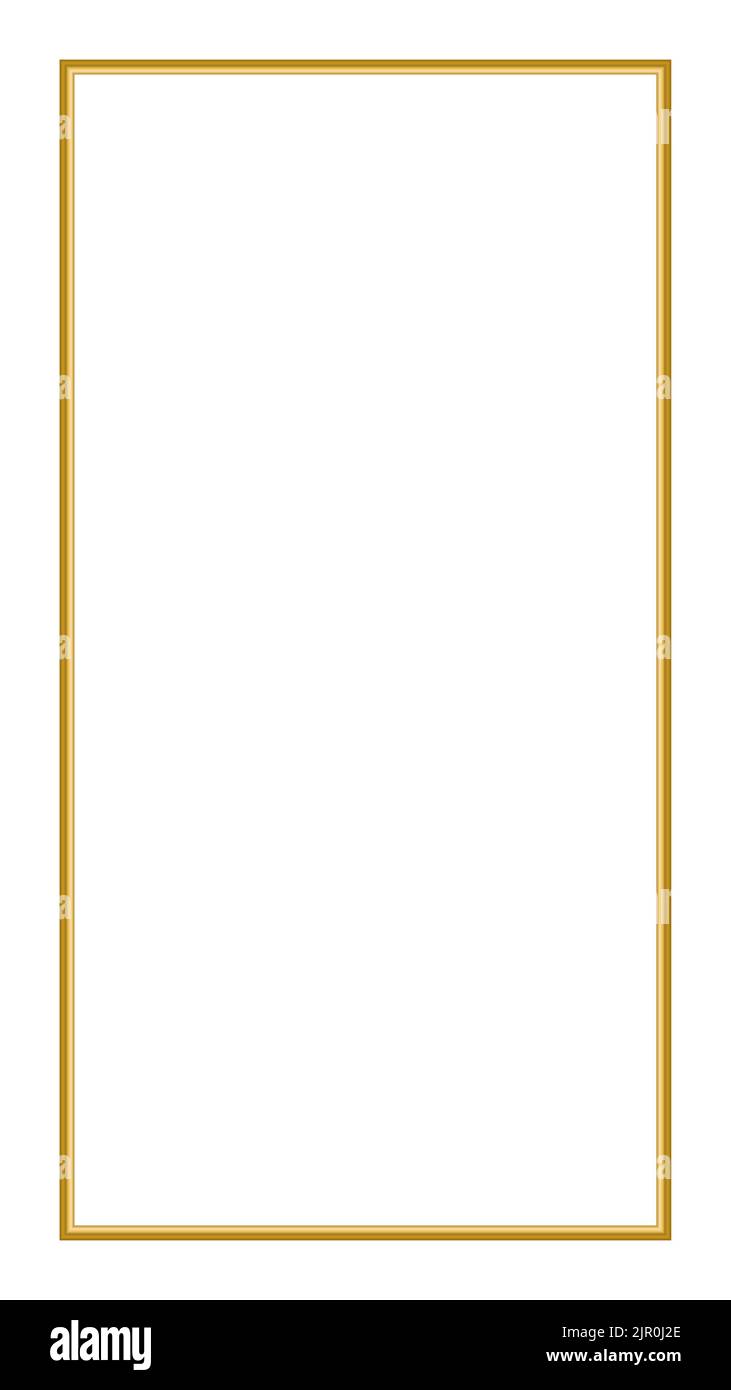 Rectangular Golden Frame Story su sfondo bianco. Illustrazione Vettoriale