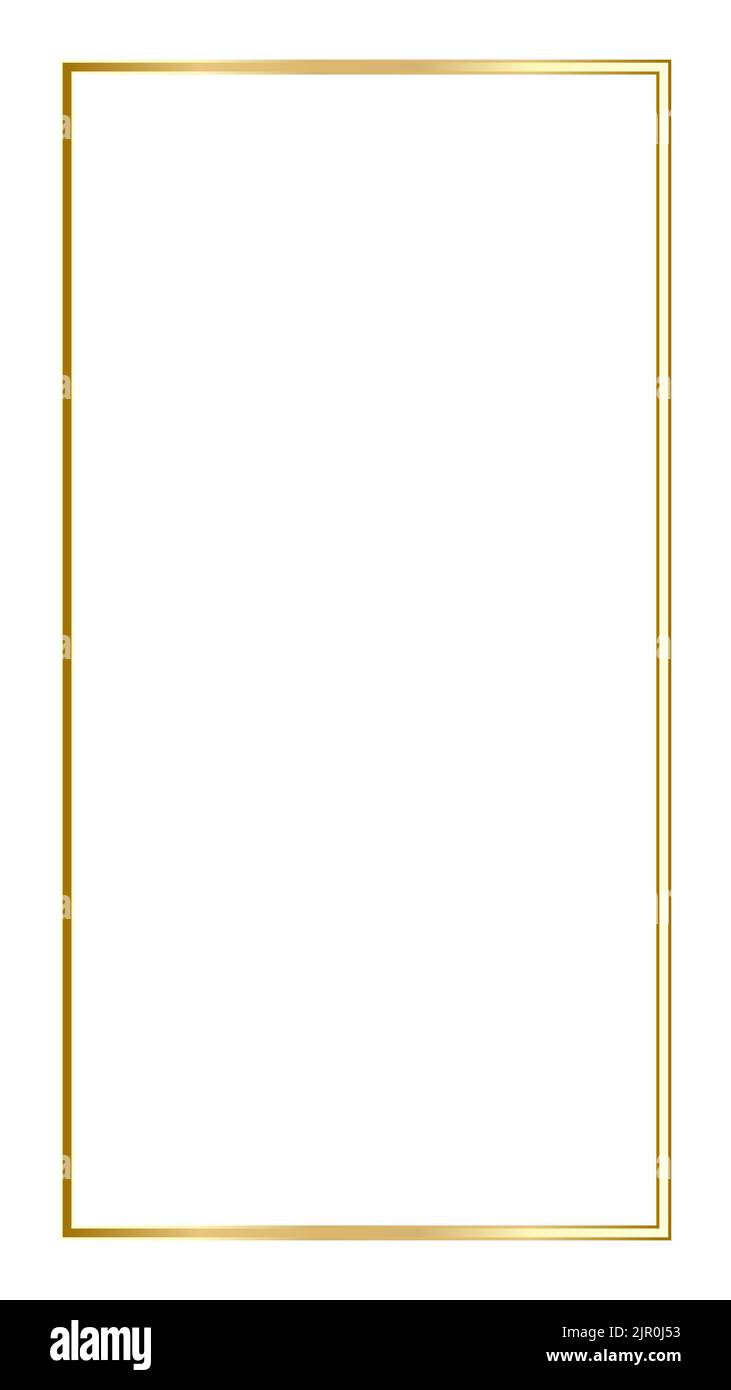 Rectangular Golden Frame Story su sfondo bianco. Illustrazione Vettoriale