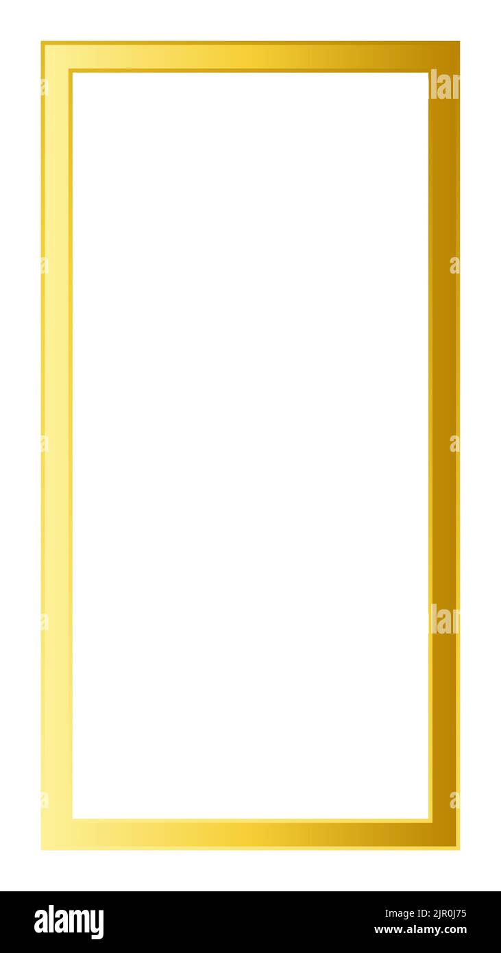 Rectangular Golden Frame Story su sfondo bianco. Illustrazione Vettoriale