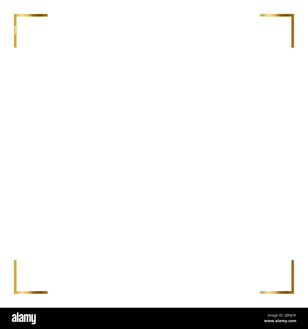 Cornice quadrata dorata su sfondo bianco Illustrazione Vettoriale