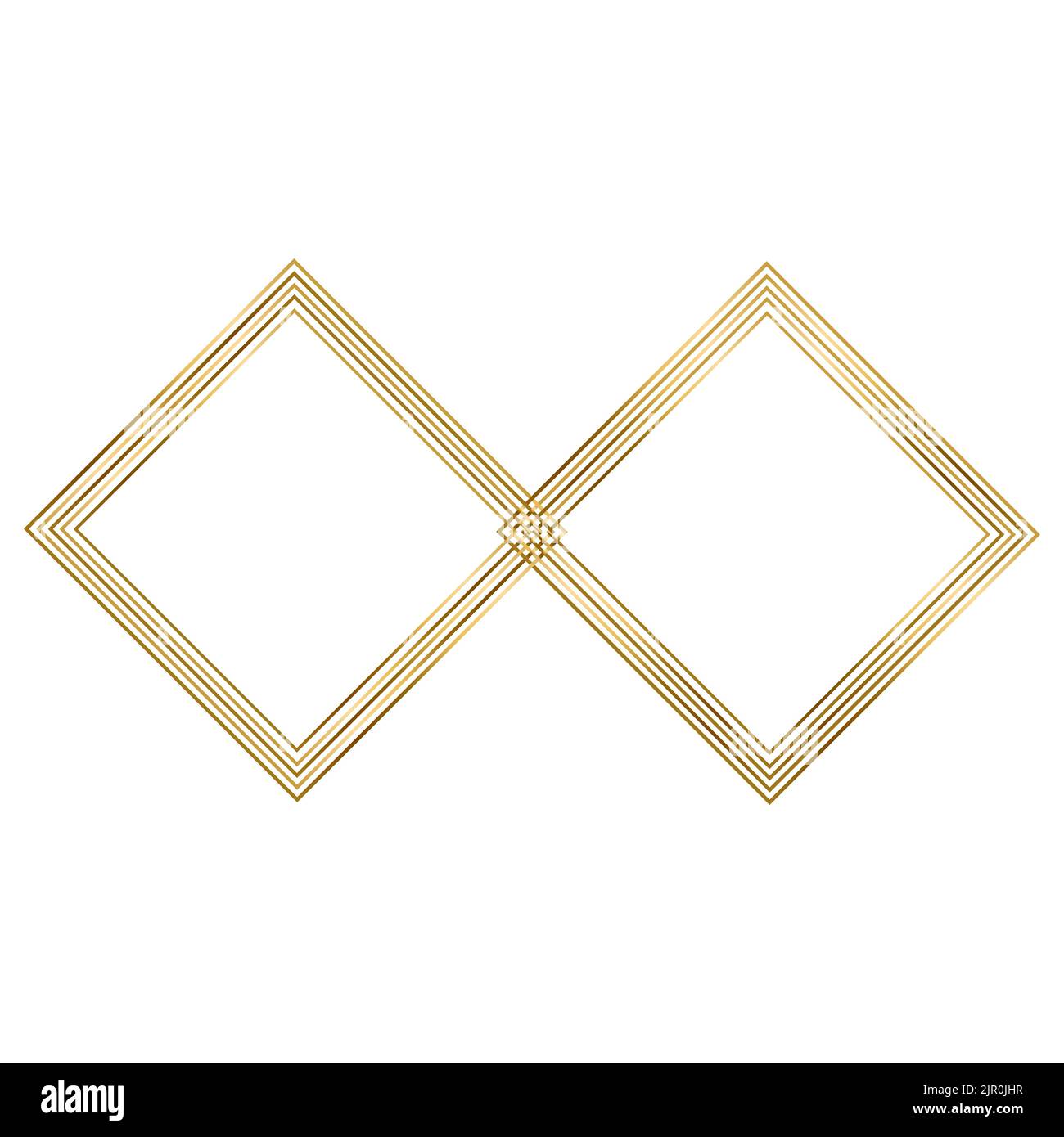 Cornice quadrata dorata su sfondo bianco Illustrazione Vettoriale