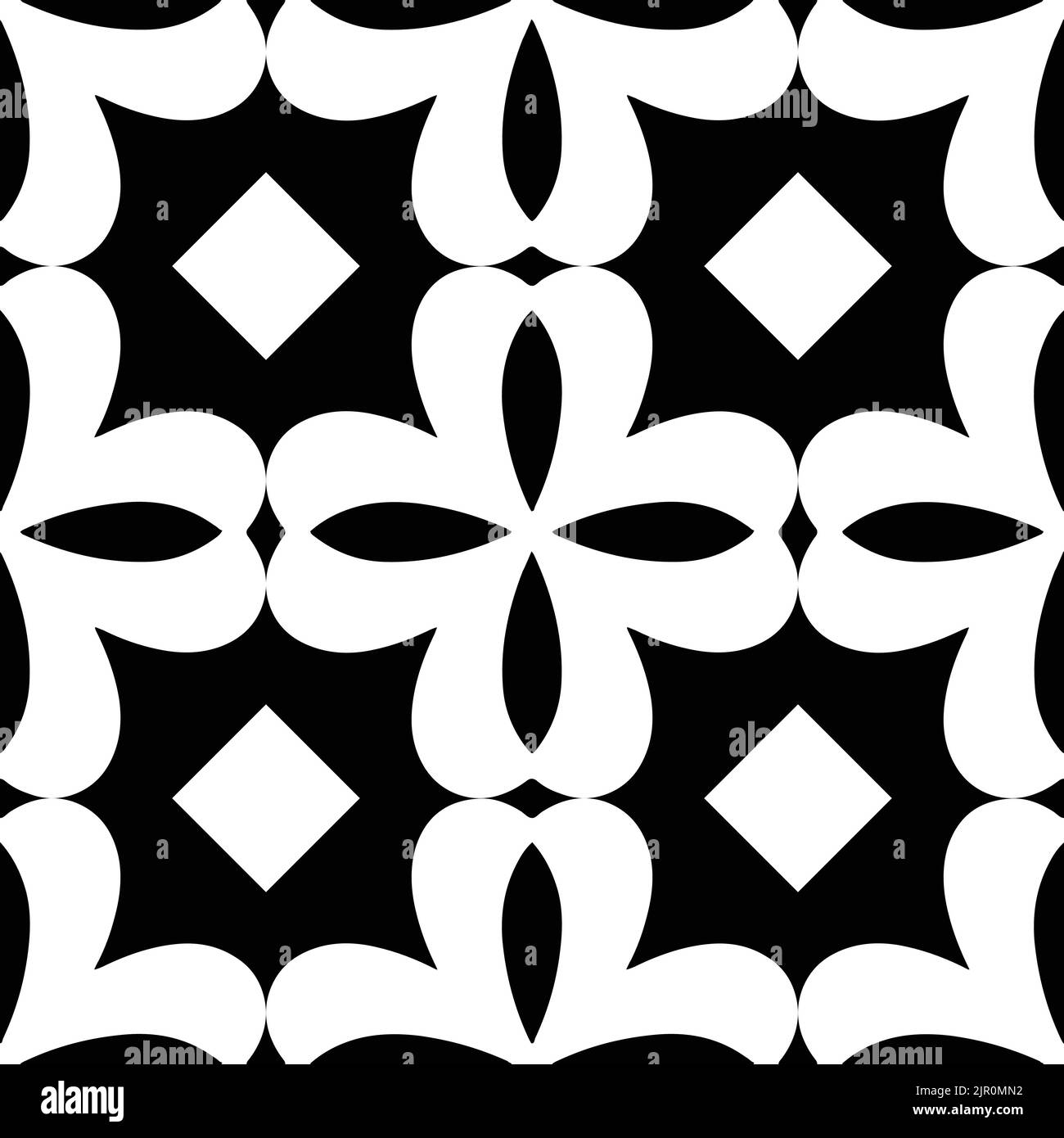 Set vettoriale di fiori astratti. Senza cuciture motivo floreale ornamentale in molti tipi di stile fiori su sfondo bianco e nero. Illustrazione Vettoriale