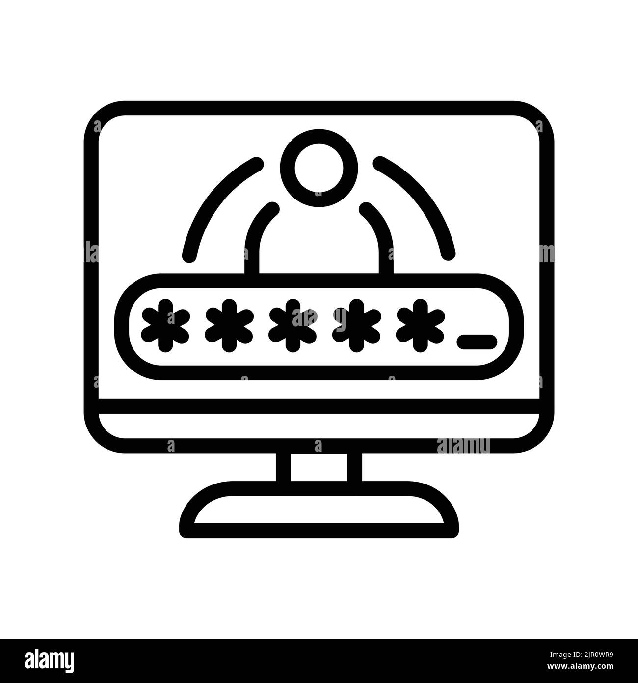 Icona della linea di colore per il login e la password dell'account. Pittogramma per la pagina Web Illustrazione Vettoriale