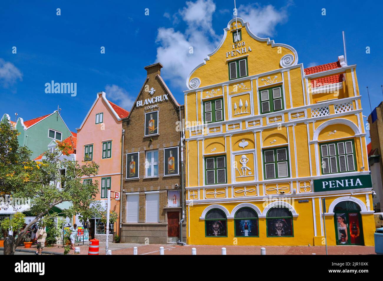 Architettura nel centro di Willemstad, Curacao, Caraibi Foto Stock