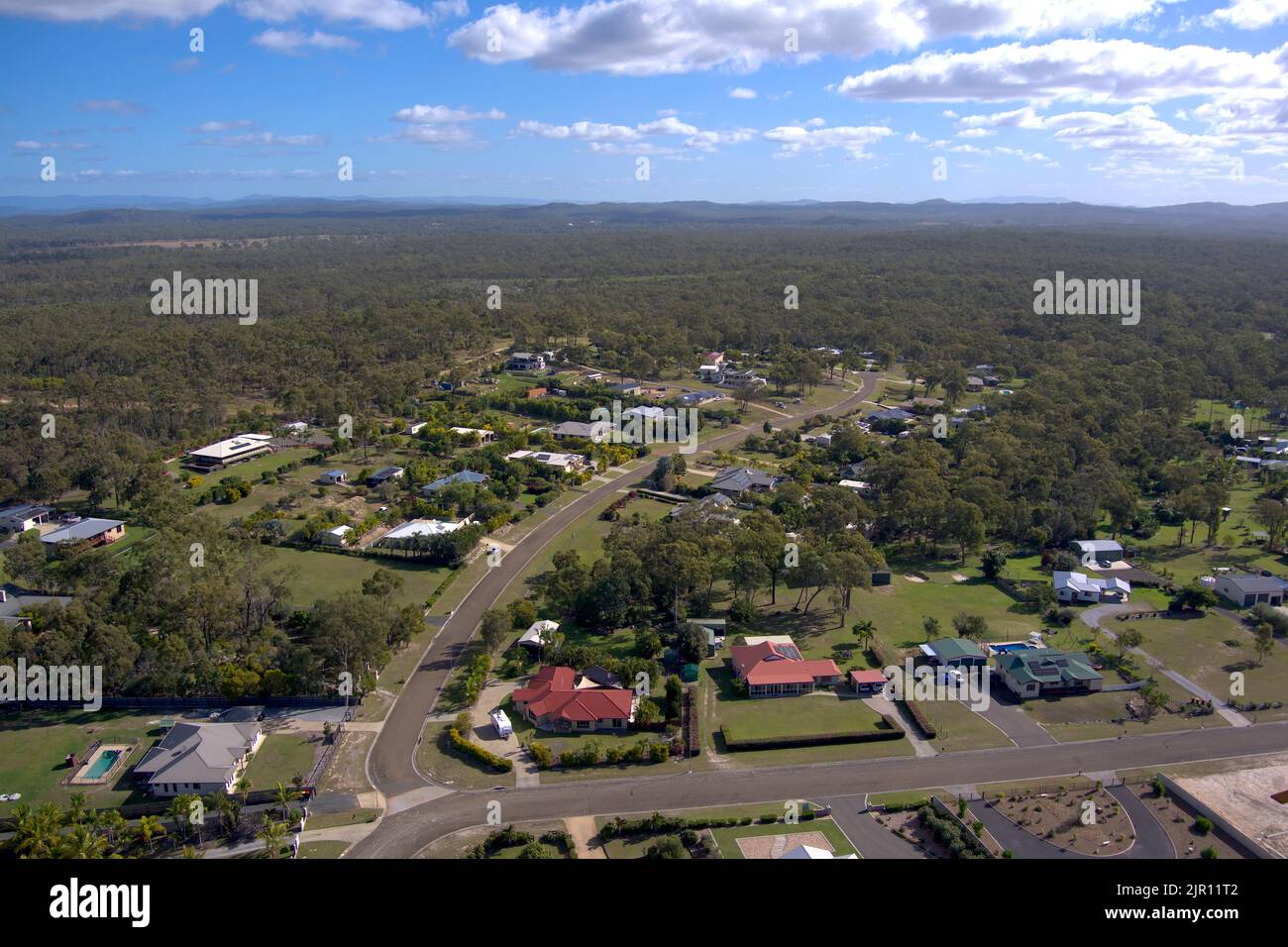 Antenna di sviluppo urbano Broadacre sulla costa sud di Tannum Sands Queensland Australia Foto Stock