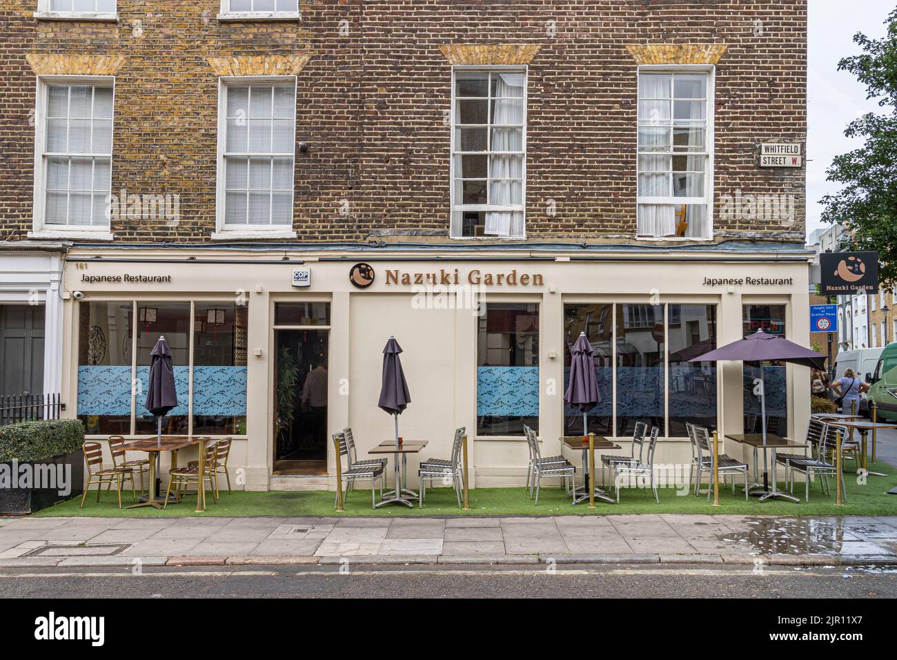 Nazukj Garden un ristorante giapponese in scala superiore a Fitzrovia, Londra W1 Foto Stock