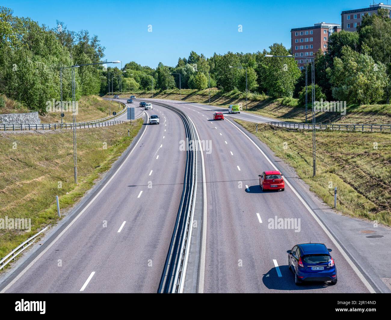 Söderleden è una superstrada a sud di Norrköping e la parte più settentrionale della strada europea E22 in Svezia. Foto Stock