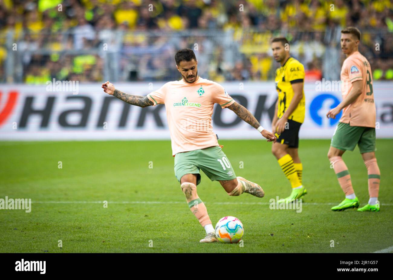 Leonardo Bittencourt (Werder) Borussia Dortmund - Werder Bremen 20.08.2022, Fussball; Saison 2022/23 Foto: Moritz Müller Copyright (nur für journali Foto Stock