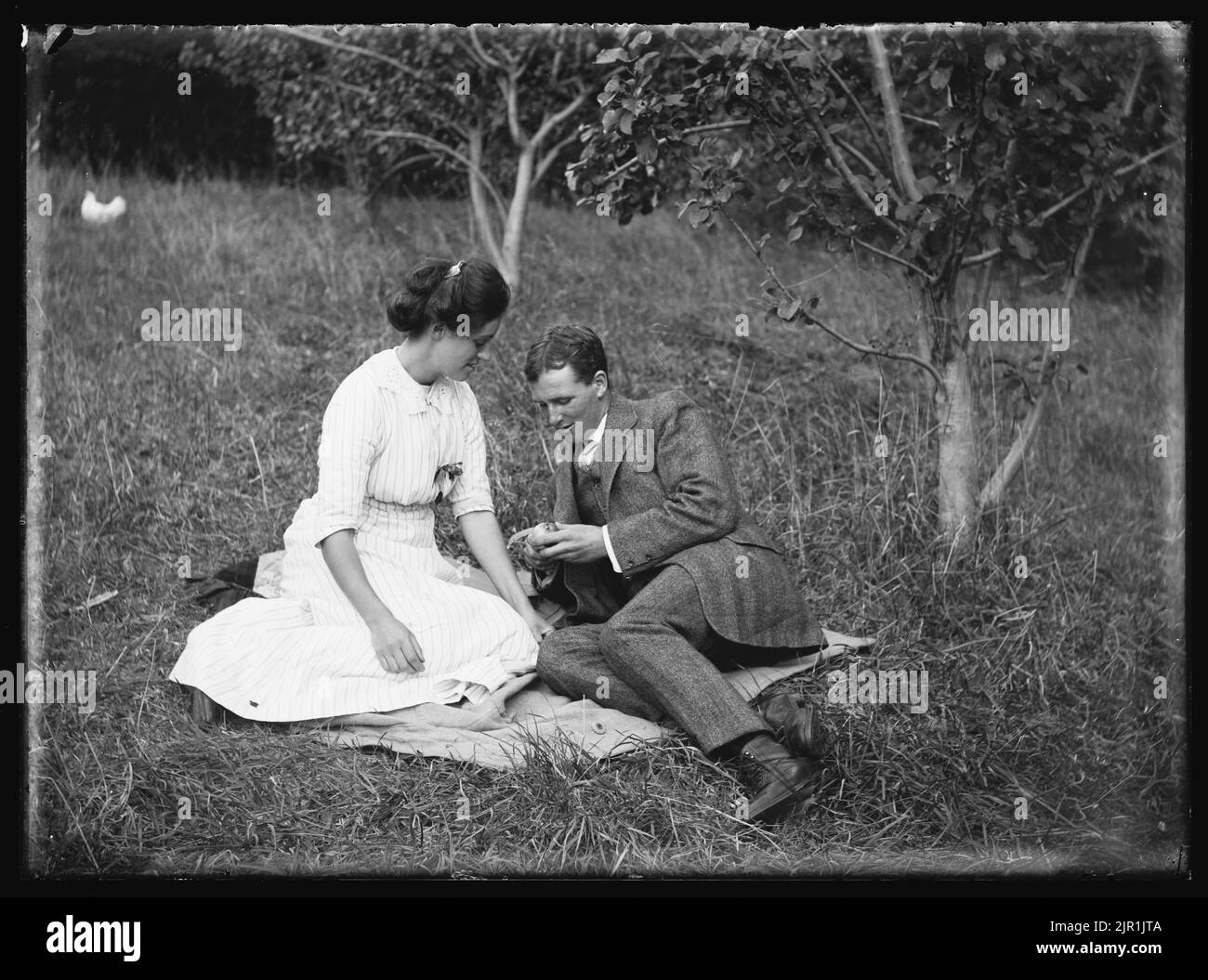 Dramatis Personae. Nel frutteto di Bruce Road, Levin, 24 marzo 1913, Levin, di Leslie Adkin. Dono della tenuta di famiglia G. L. Adkin, 1964. Foto Stock