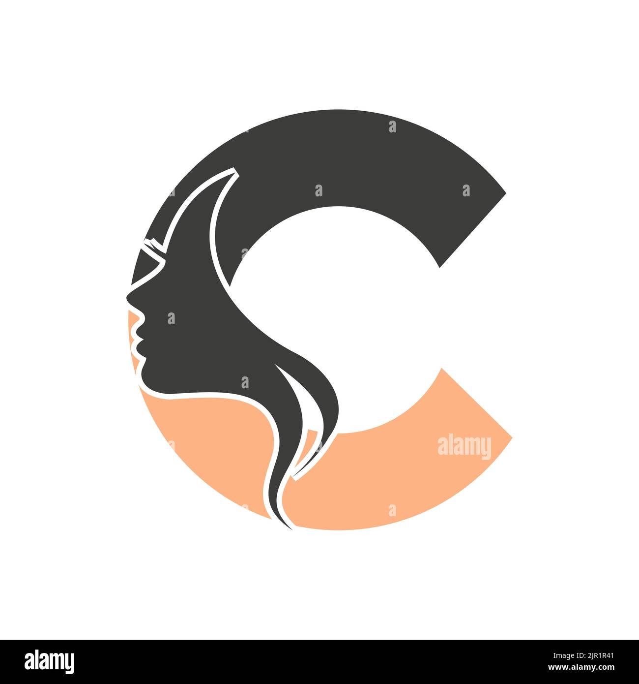 Lettera iniziale C Beauty Spa Logo Design Concept per Spa, Moda, Salone, modello vettoriale cosmetico Illustrazione Vettoriale