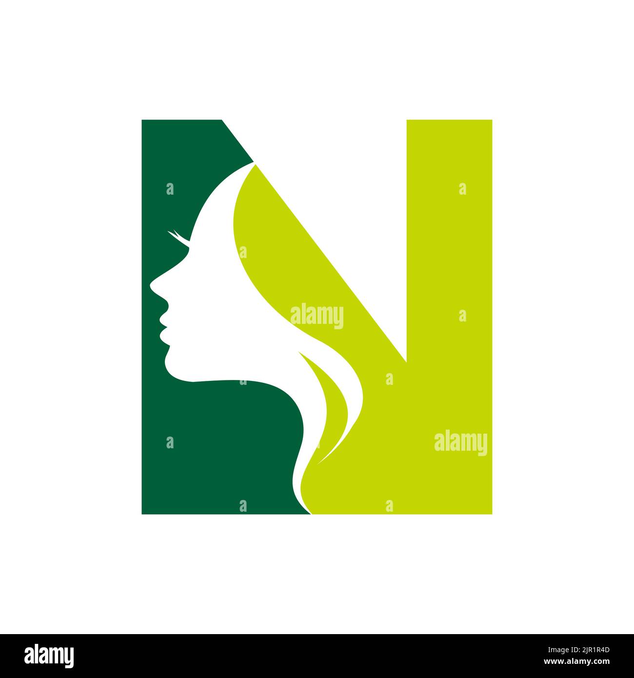 Lettera iniziale N Beauty Spa Logo Design Concept per Spa, Moda, Salone, modello vettoriale cosmetico Illustrazione Vettoriale